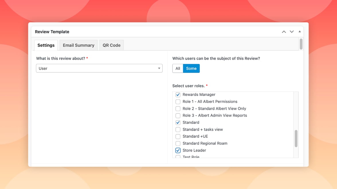 Target person reviews