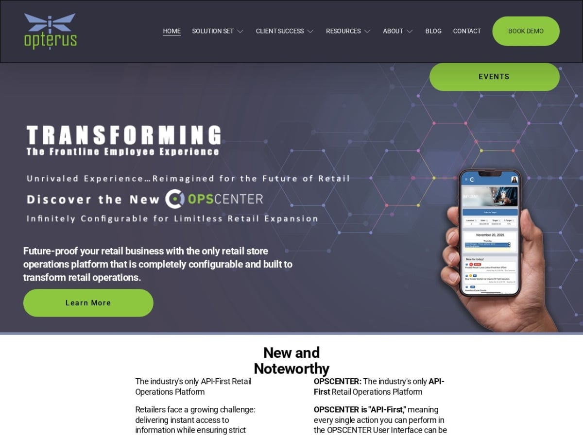 Opterus OPSCENTER homepage