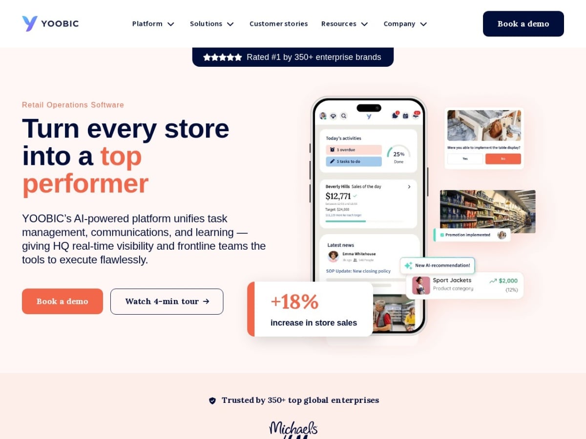 YOOBIC homepage
