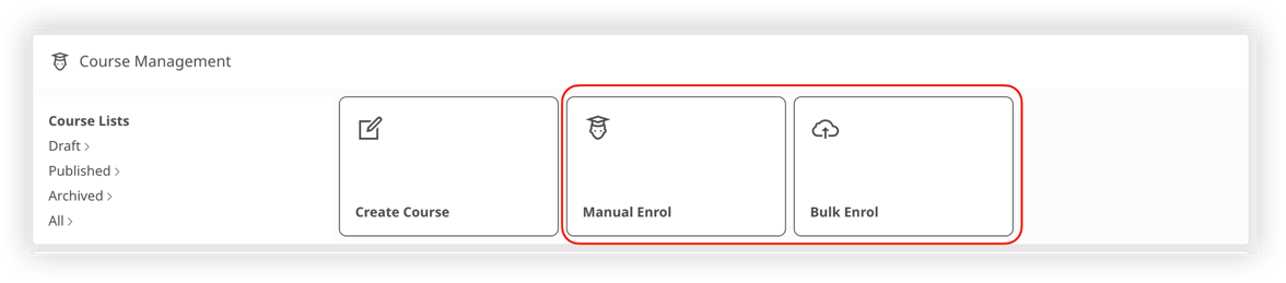 Enrol learners onto courses